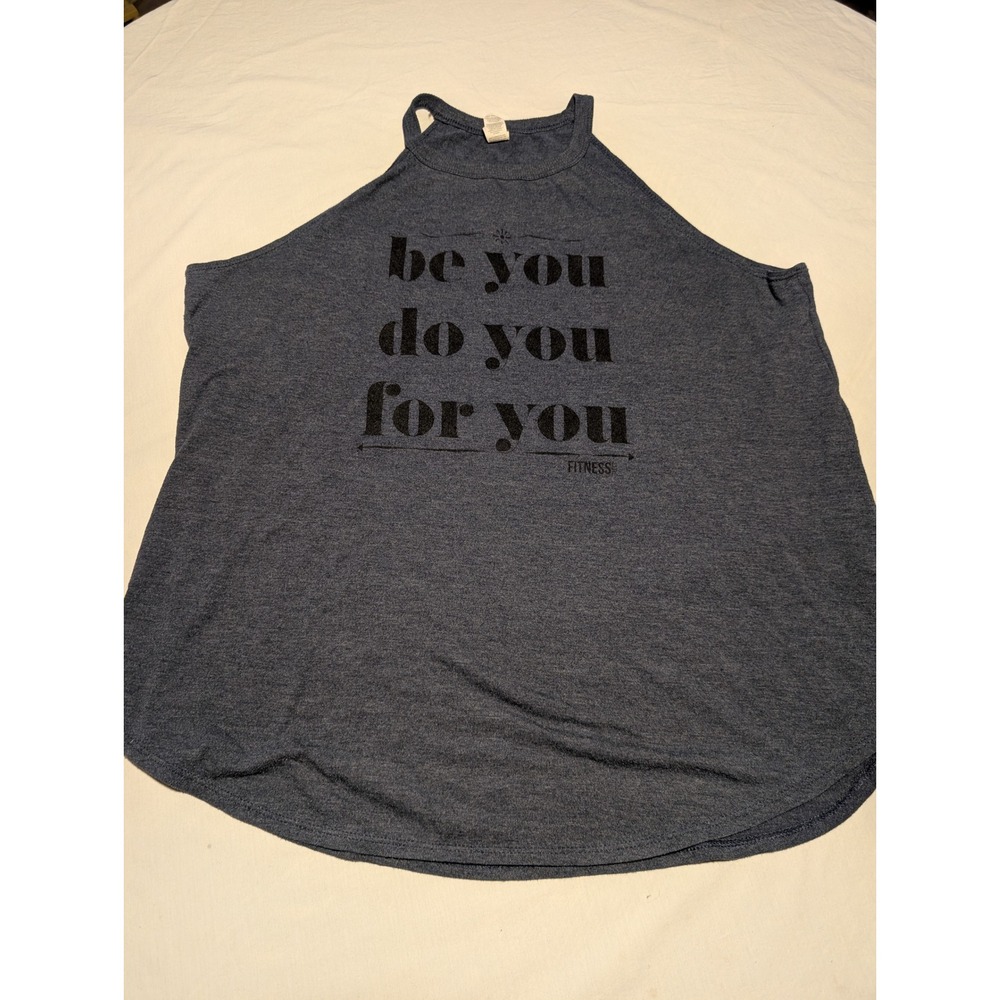 District Perfect Tri Womens XXL Navy Blue Graphic Tank Top Be You Do You For You